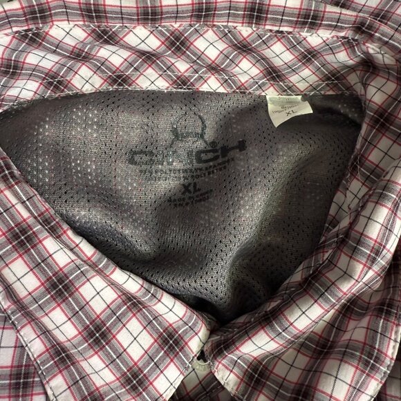 Cinch Men’s Plaid Button Down Shirt XL Western Cowboy Rodeo Mesh Performance - Picture 12 of 14